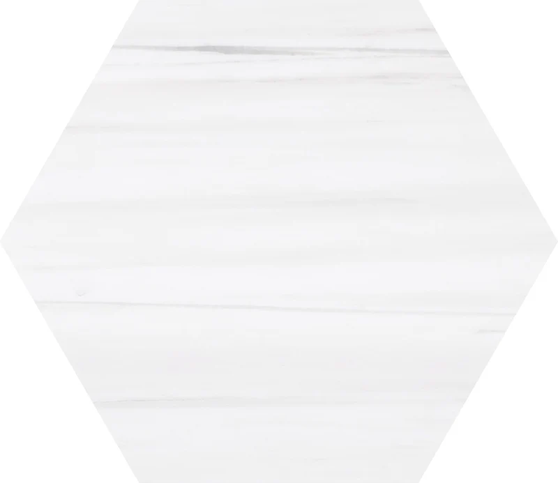 Sky White Honed Marble Hexagon 10"